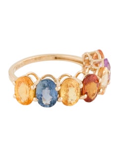 Stunning 14K Sapphire Cocktail Ring 6.05ctw, Size 6.75 - Statement Jewelry Piece