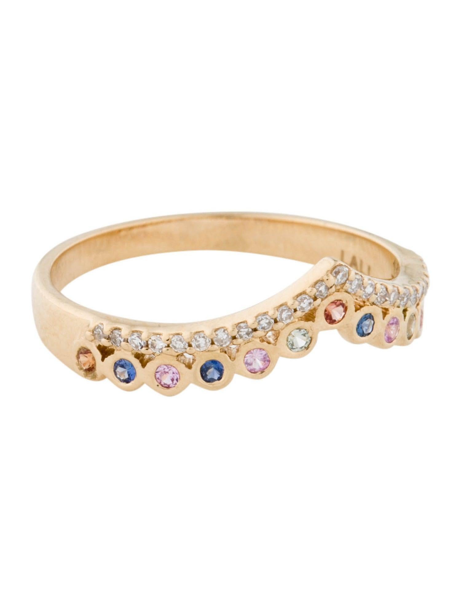 Dive into the enchanting world of Jeweltique's Rainbow Symphony Collection with our Multicolor Sapphire and Diamond 14k Gold Ring. This exquisite piece is a vibrant celebration of nature's brilliance and the harmonious beauty of a rainbow.

Crafted