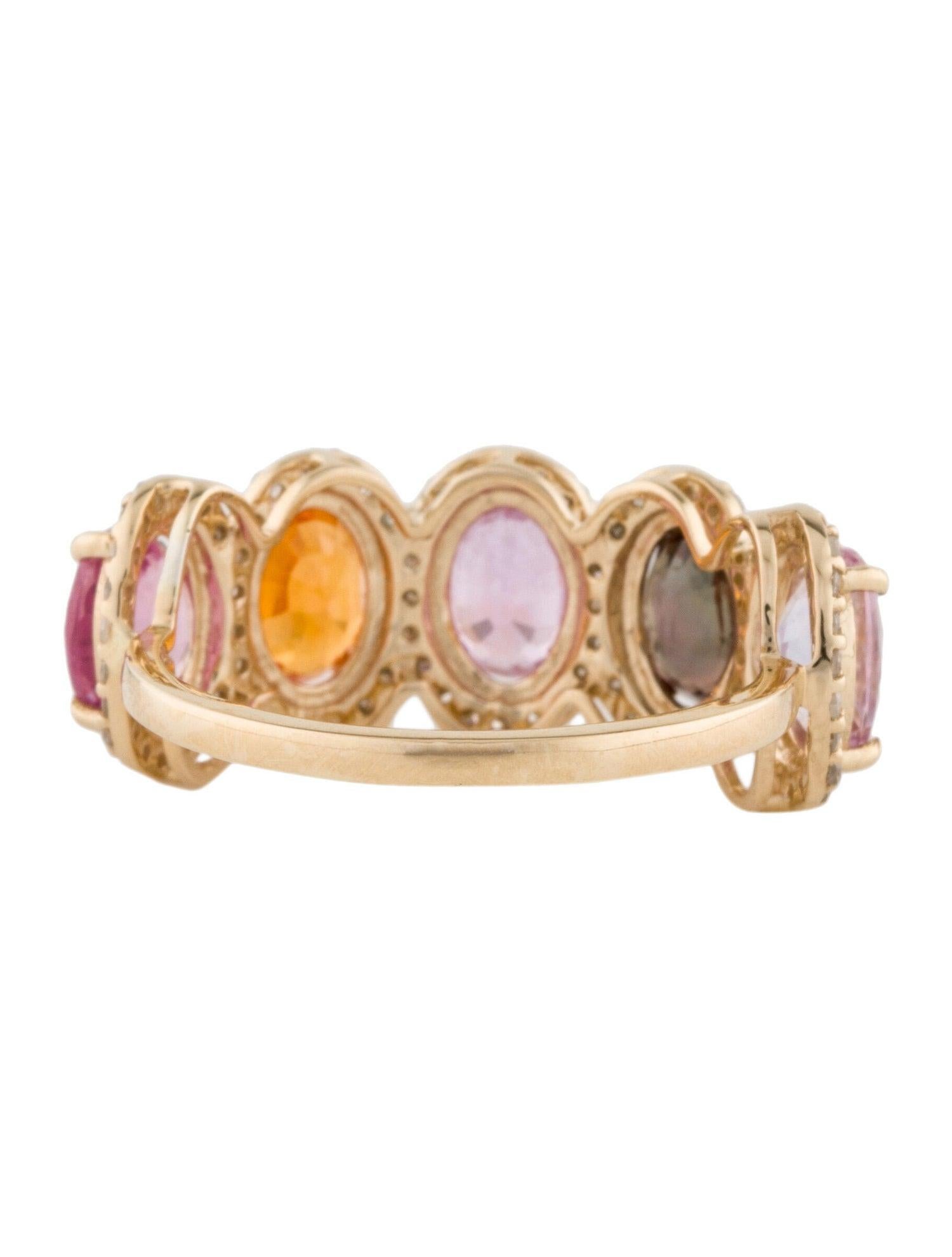 Taille brillant Magnifique bracelet en saphir 14 carats et diamants, 4,31 carats, taille 6,75 - Statement Jewelry en vente