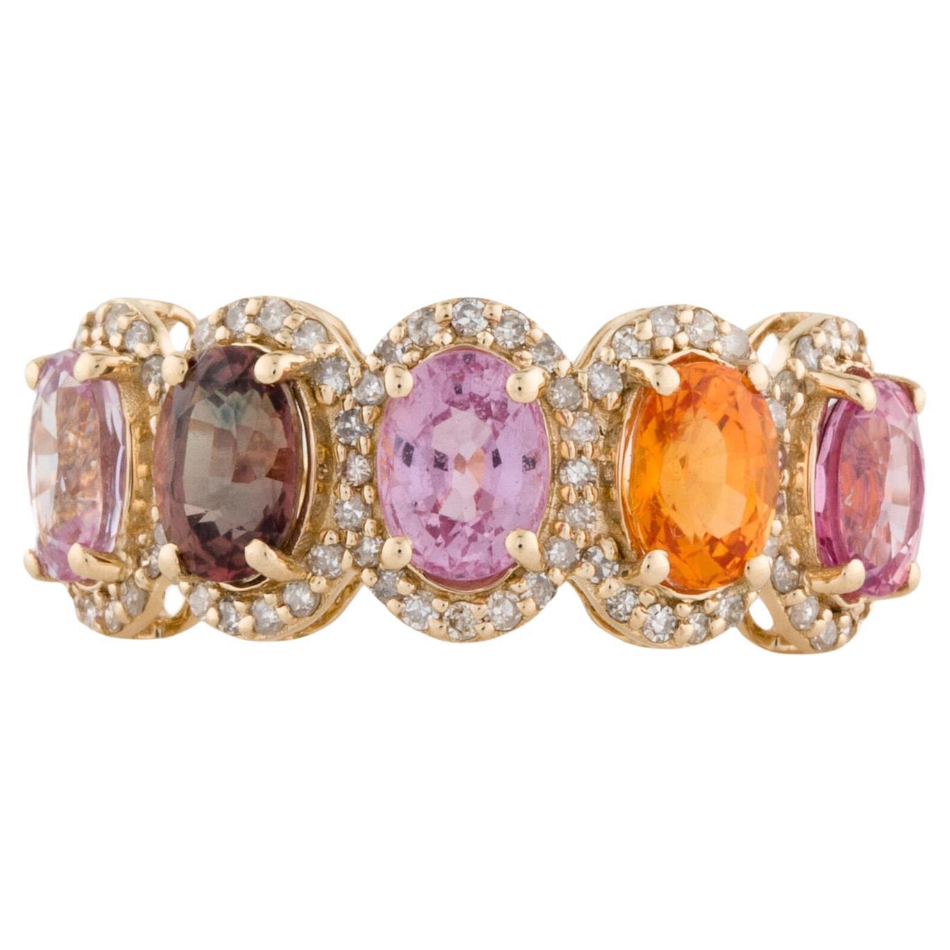 Magnifique bracelet en saphir 14 carats et diamants, 4,31 carats, taille 6,75 - Statement Jewelry en vente