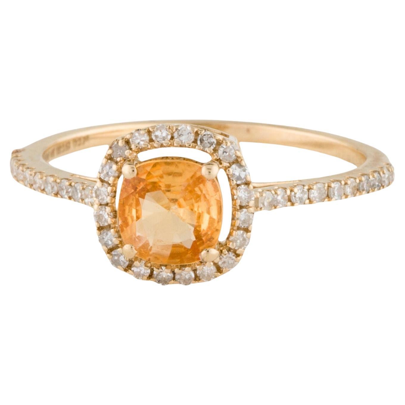 Stunning 14K Sapphire & Diamond Cocktail Ring - Size 6.75 - Statement Jewelry
