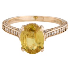 Stunning 14K Sapphire & Diamond Ring - 2.19ct - Size 6.75  Luxurious Jewelry