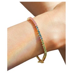 Bracelet tennis arc-en-ciel 5,31 carats