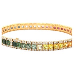 Bracelet tennis arc-en-ciel