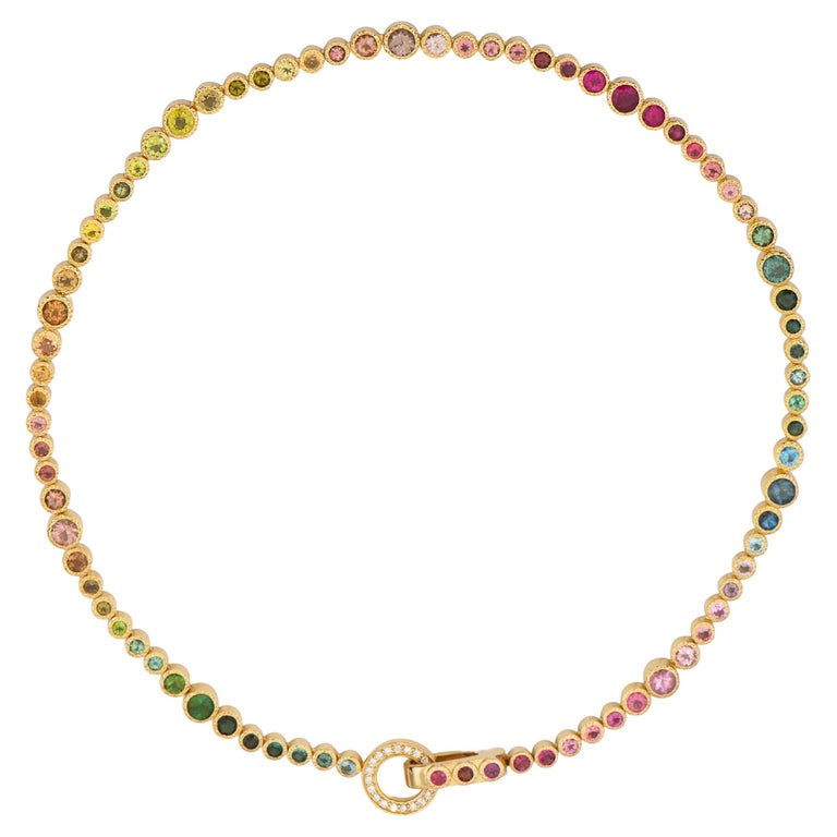 Bezel Crystal Charm Choker: Clear Crystals / One Size