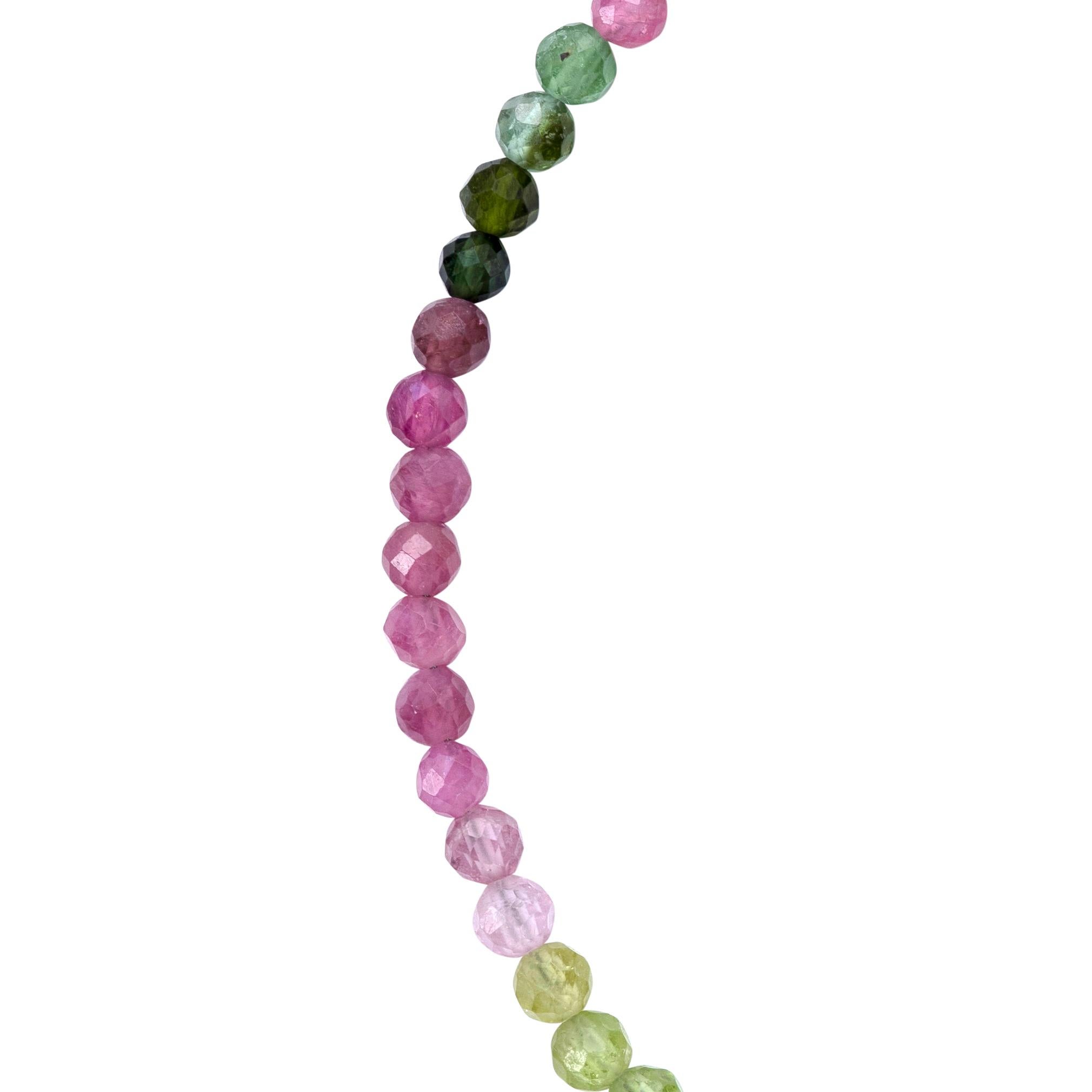 Artisan Rainbow Tourmaline Bracelet 14K Gold - by Bombyx House For Sale