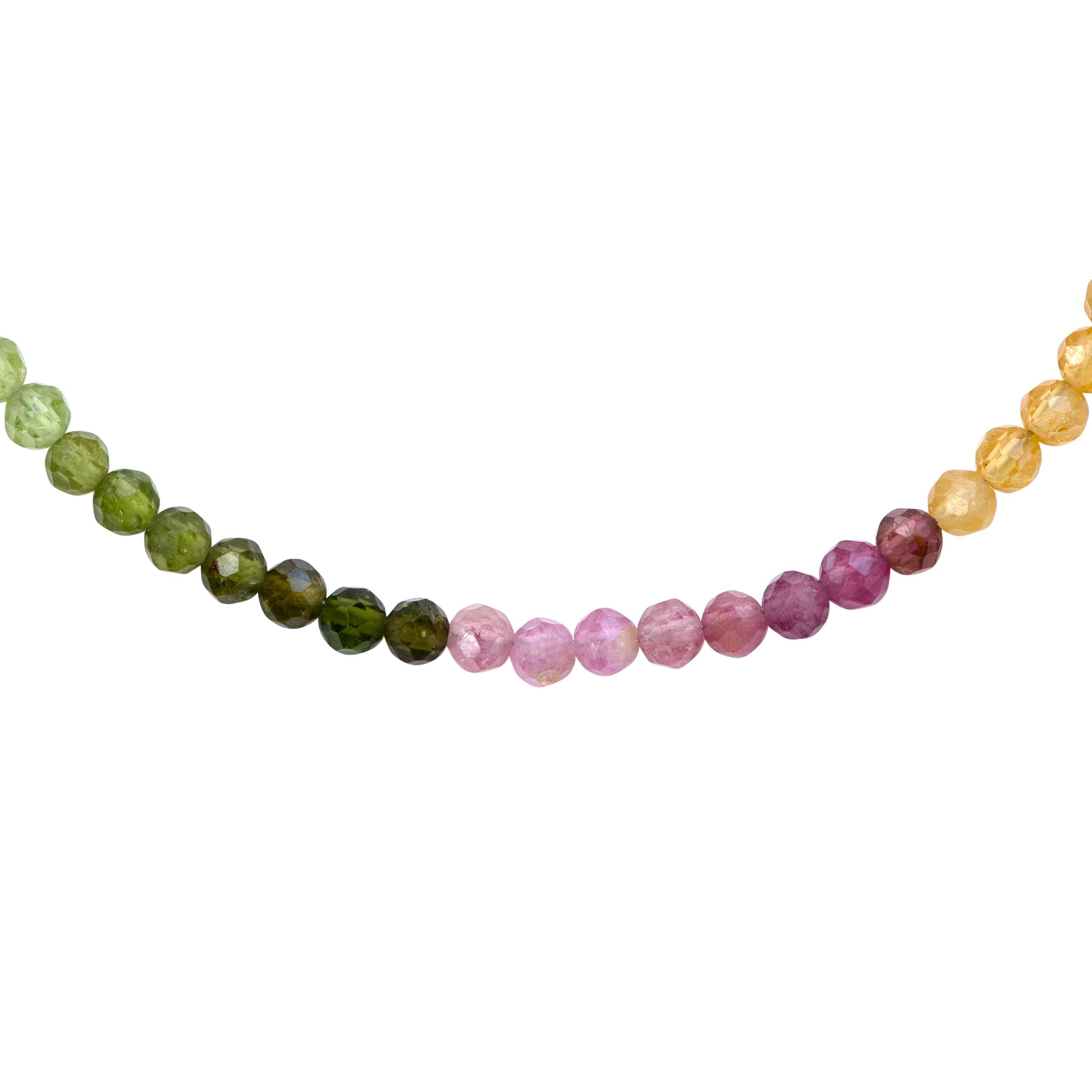 Bead Rainbow Tourmaline Bracelet 14K Gold - by Bombyx House For Sale