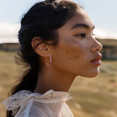 Rainbow Tourmaline Half Moon Earring Large - By Bombyx House