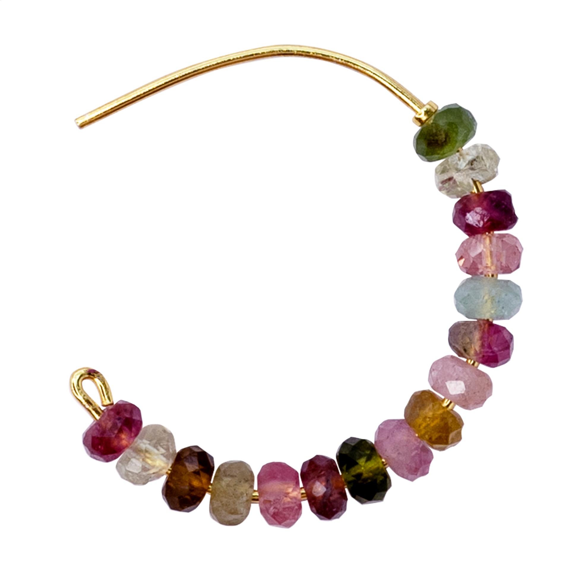 Rainbow Tourmaline Half Moon Earring Large - By Bombyx House In New Condition For Sale In Westport, CT