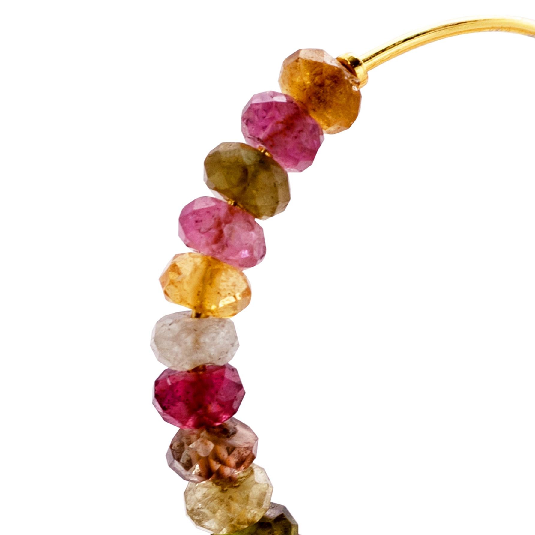 Women's Rainbow Tourmaline Half Moon Earring Large - By Bombyx House For Sale