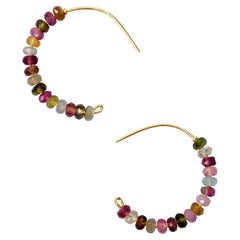 Rainbow Tourmaline Half Moon Earring Large - By Bombyx House