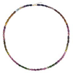 Regenbogen Turmalin Heishi Halskette