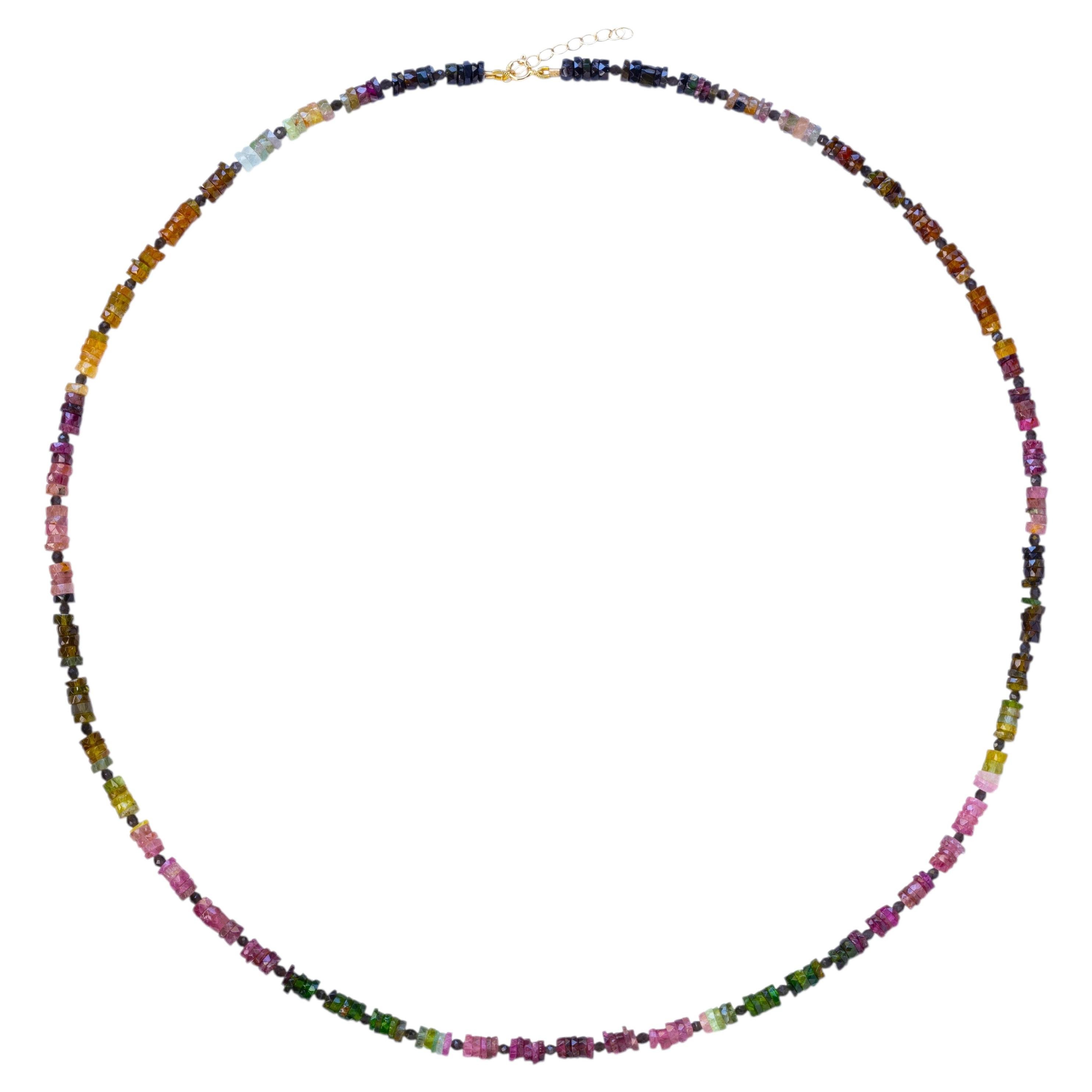 Collana Heishi in tormalina arcobaleno, Gioielleria artigianale
