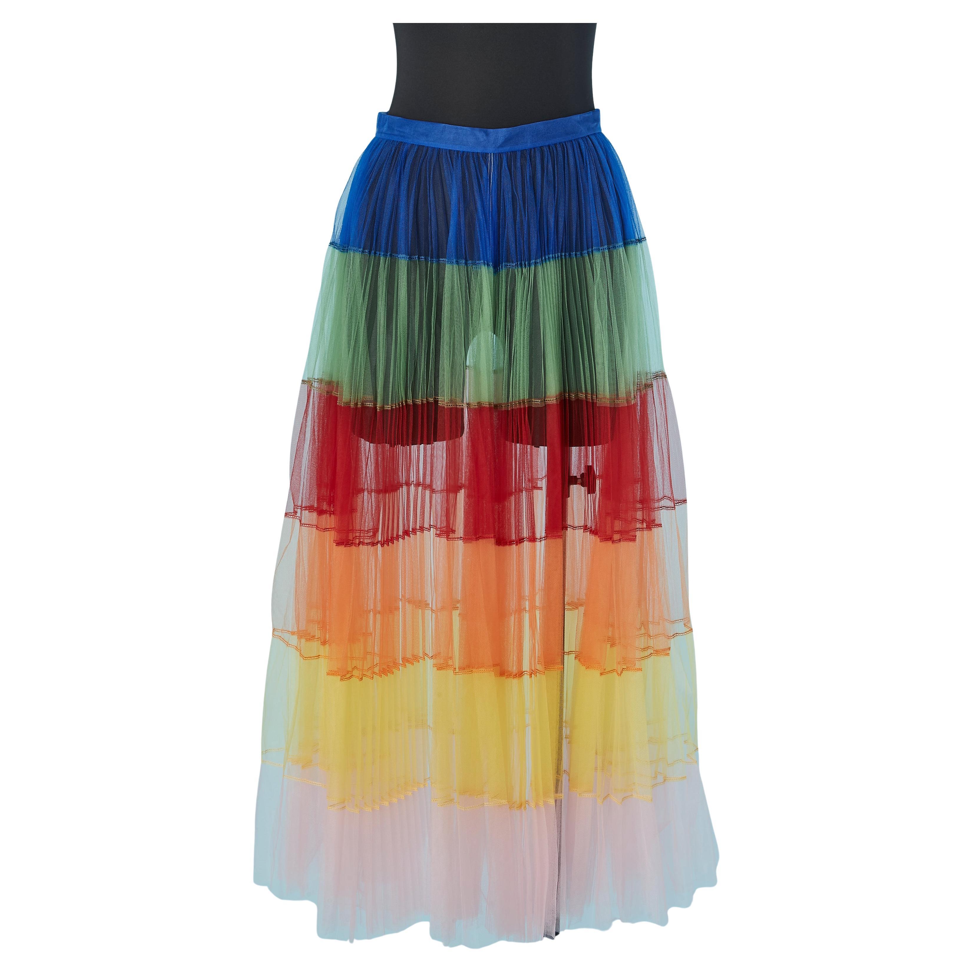 Jupe plissée arc-en-ciel CHRISTIAN DIOR en vente