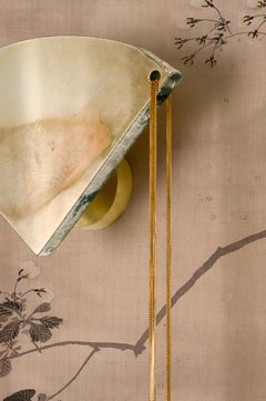 “Rainbow” Contemporary Wall lamp, Sabrina Silvered Glass, Brass, brass tail