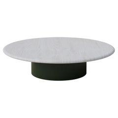 Raindrop Coffee Table, 1000, White Oak / Moss Green