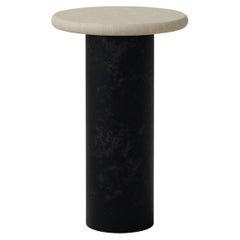 Table basse en forme de goutte d'eau, 300, frêne/tabouret patiné