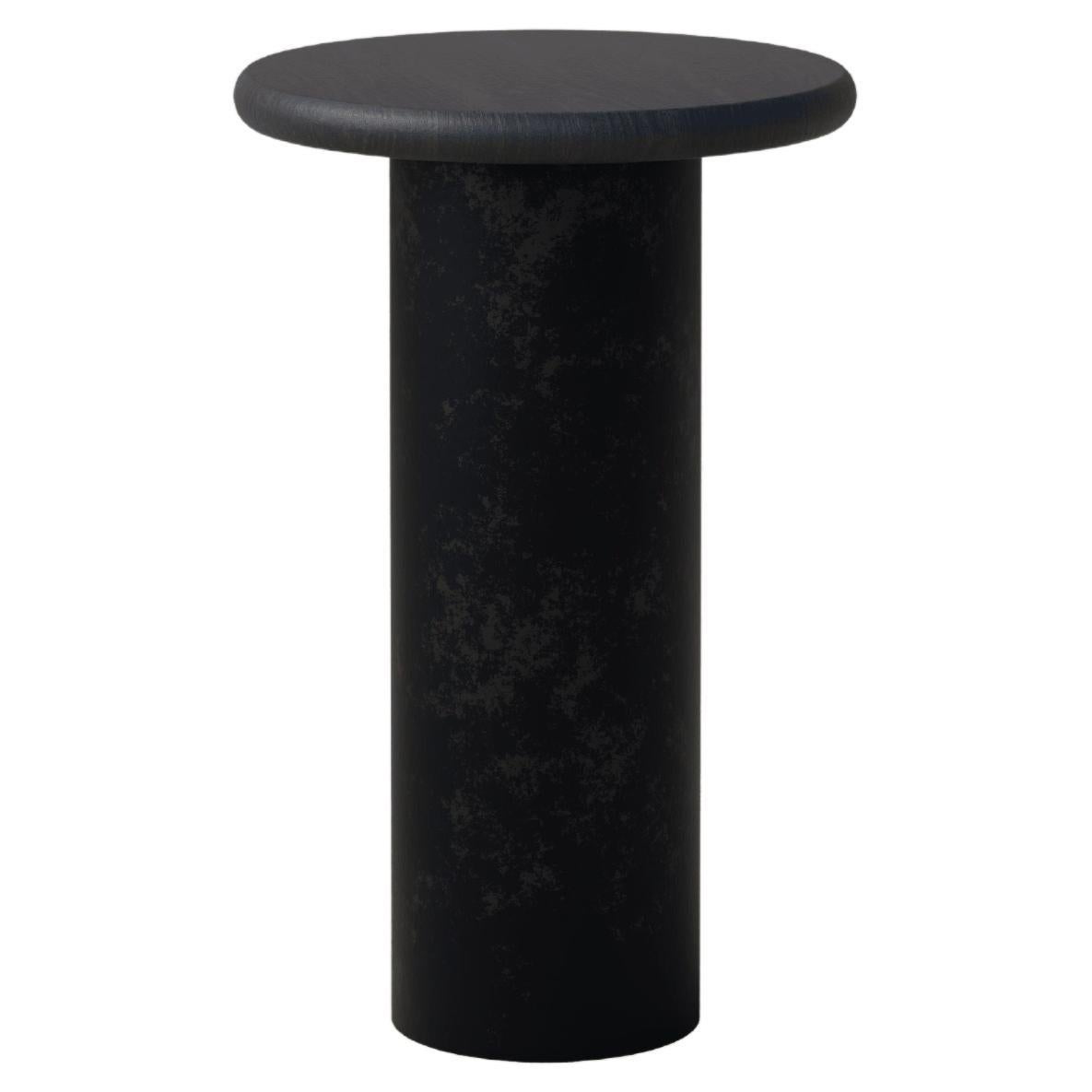 Table basse en forme de goutte d'eau, 300, chêne noir / patiné