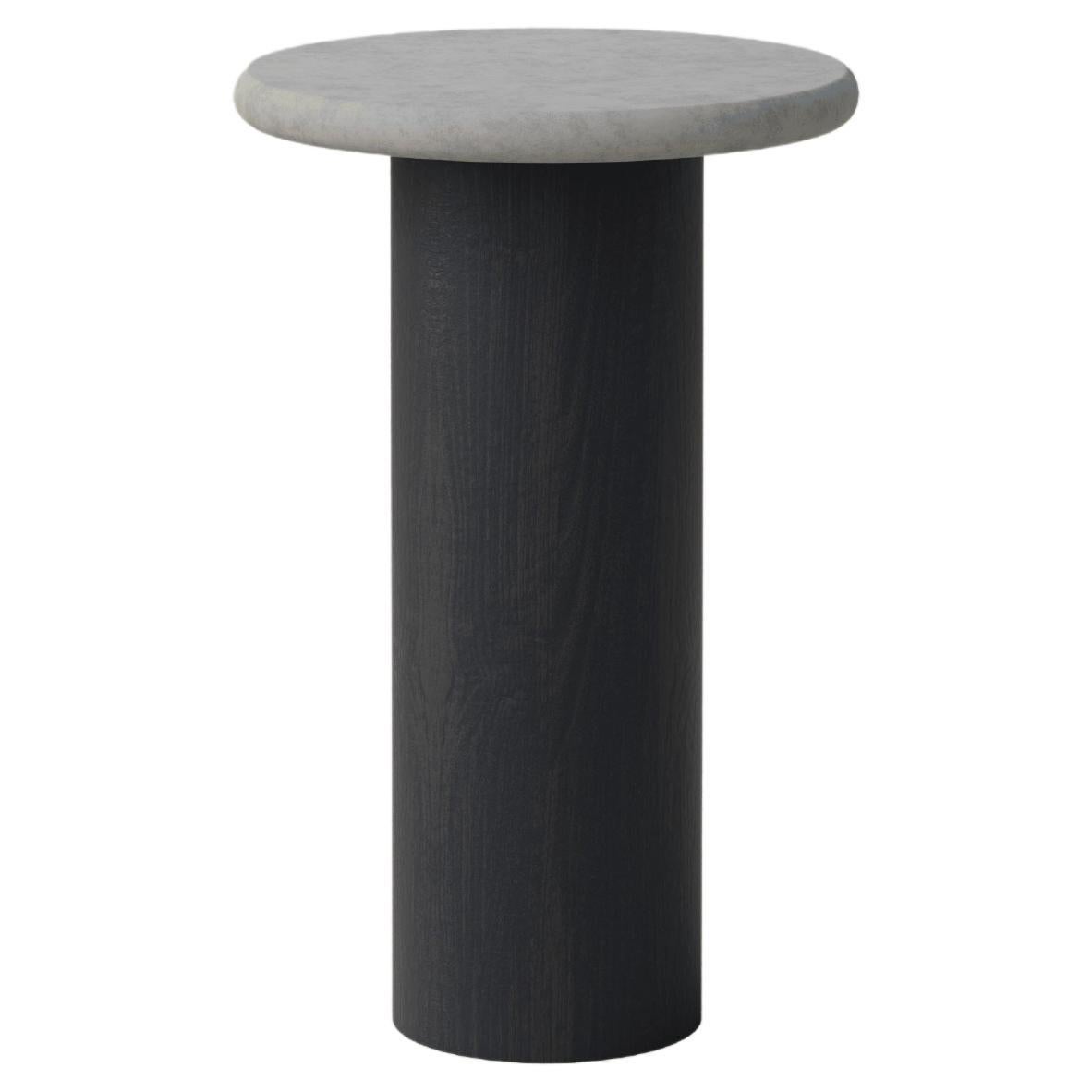 Table basse en forme de goutte d'eau, 300, Microcrete / Chêne noir en vente