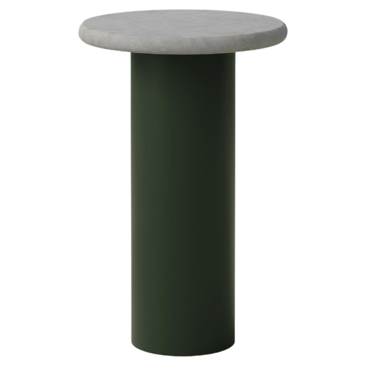 Raindrop Coffee Table, 300, Microcrete / Moss Green For Sale