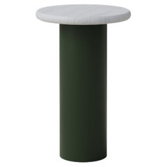Raindrop Coffee Table, 300, White Oak / Moss Green