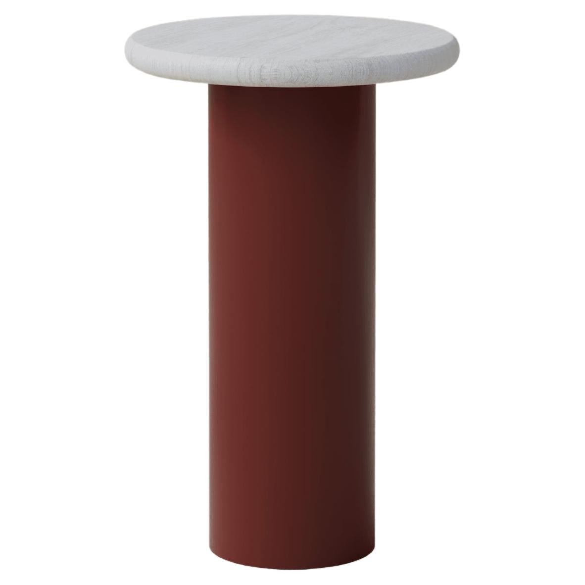 Raindrop Coffee Table, 300, White Oak / Terracotta