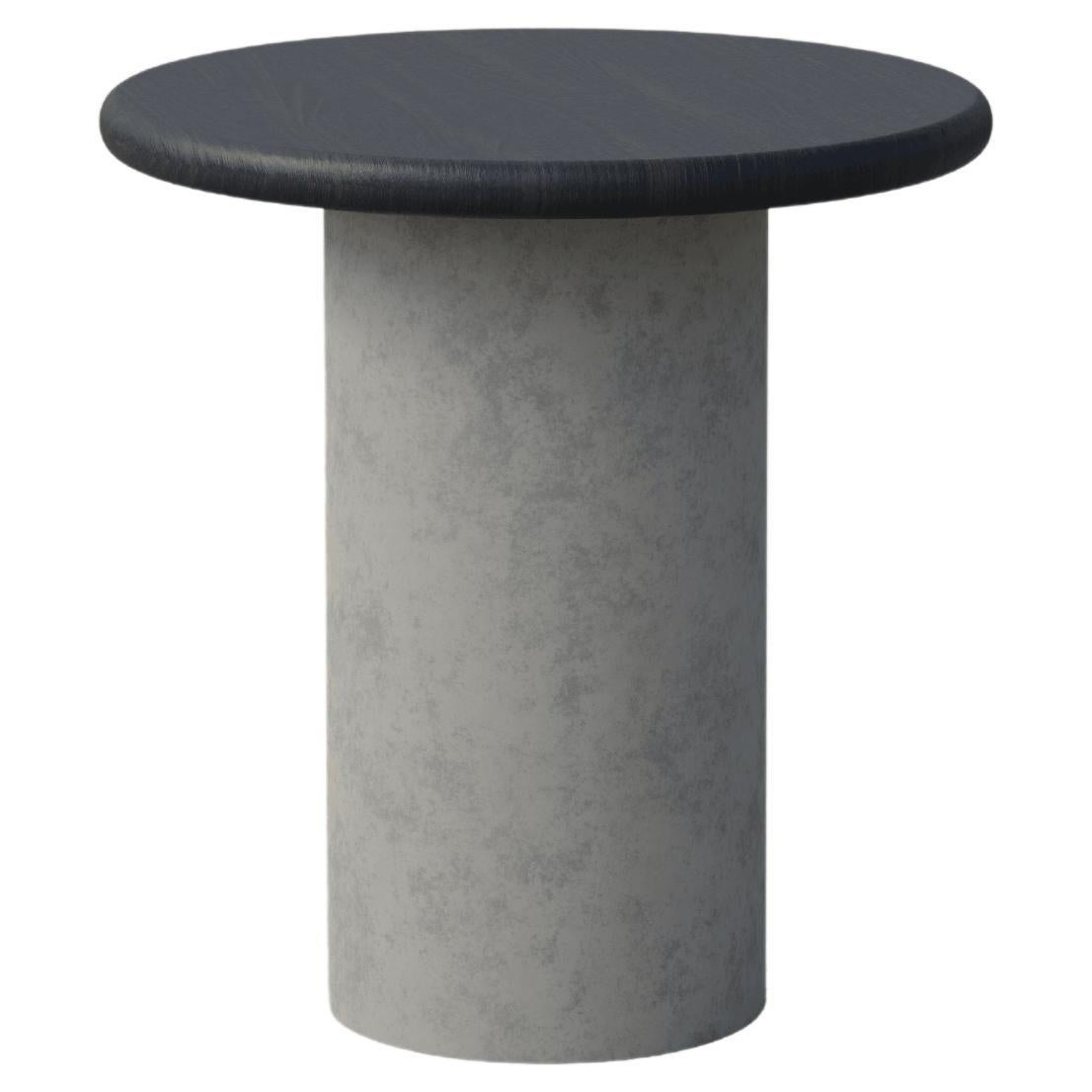 Table basse en forme de goutte d'eau, 400, chêne noir / microcrete
