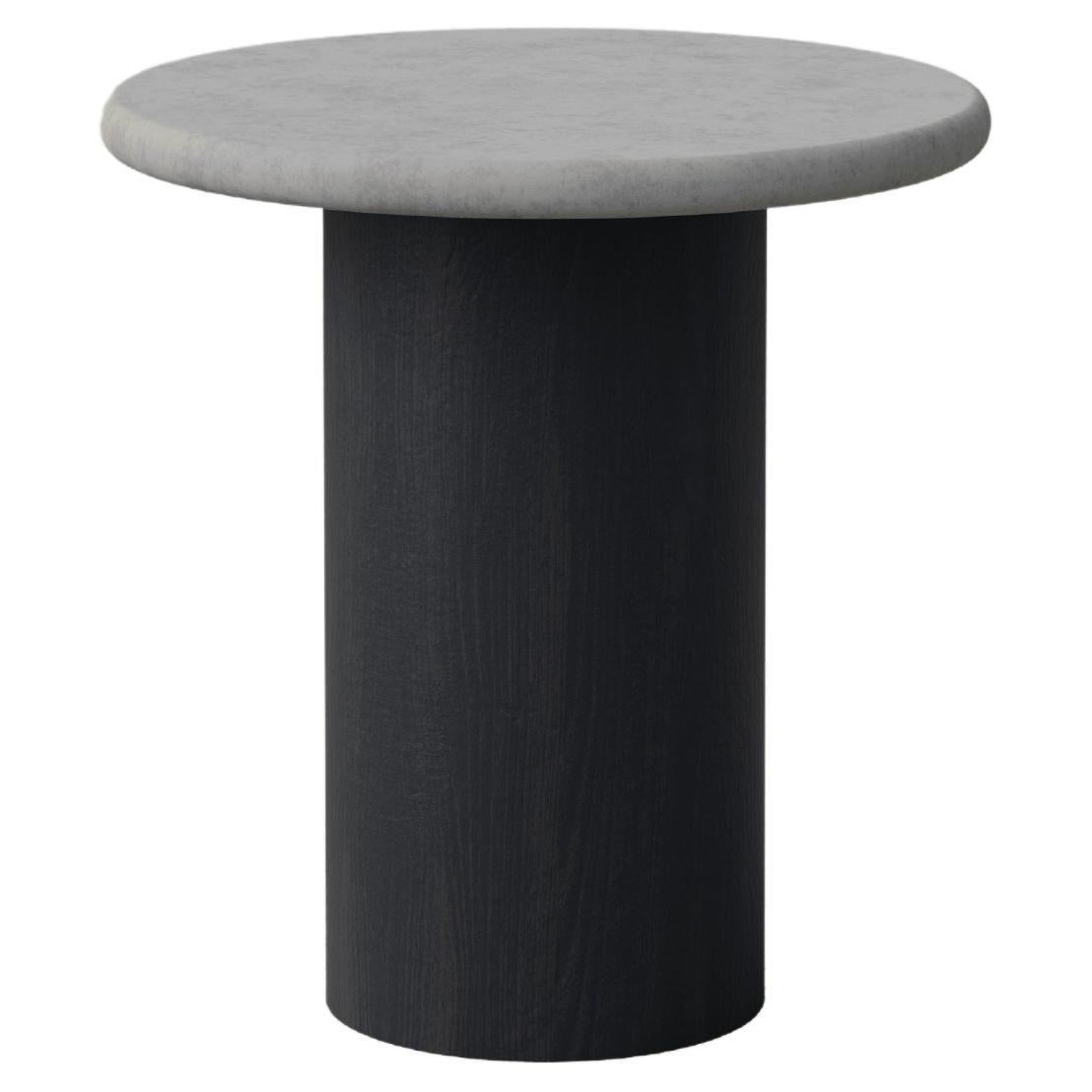 Table basse en forme de goutte d'eau, 400, Microcrete / Chêne noir