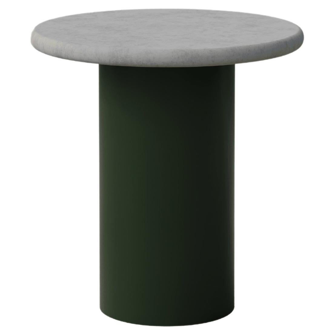 Table basse en forme de goutte d'eau, 400, microcrete/vert mousse
