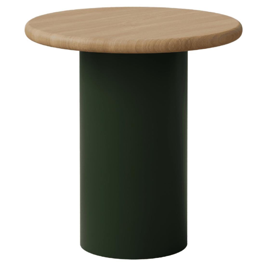 Table basse en forme de goutte d'eau, 400, chêne/vert mousse