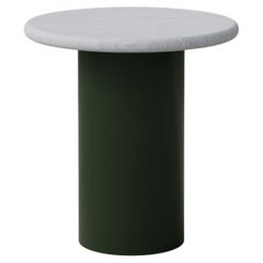 Table basse en forme de goutte d'eau, 400, chêne blanc / vert mousse