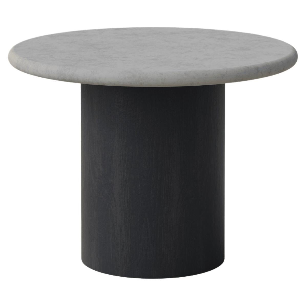 Table basse en forme de goutte d'eau, 500, Microcrete / Chêne noir