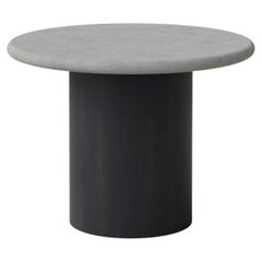 Table basse en forme de goutte d'eau, 500, Microcrete / Chêne noir