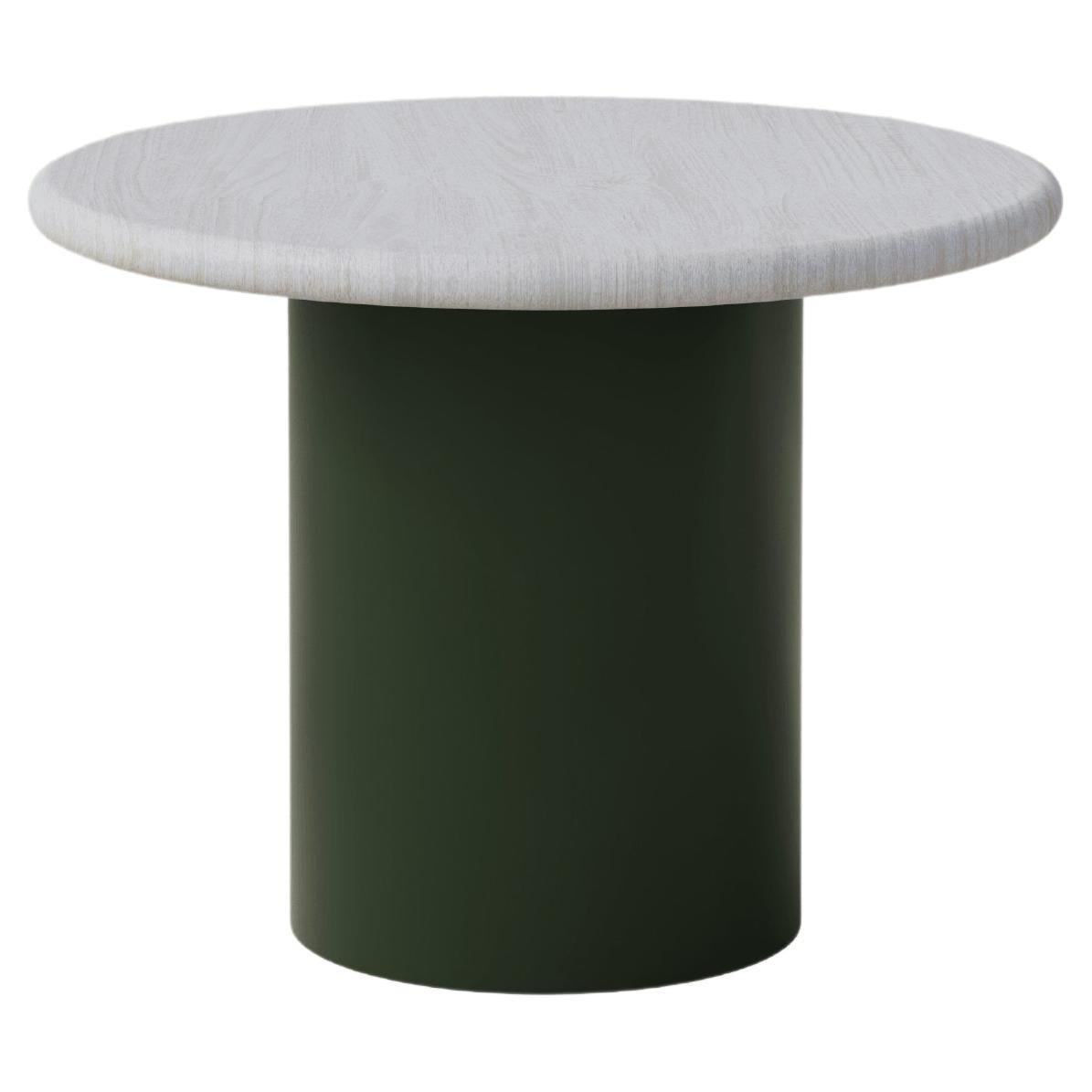 Raindrop Coffee Table, 500, White Oak / Moss Green For Sale