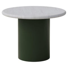 Table basse en forme de goutte d'eau, 500, chêne blanc / vert mousse