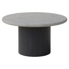 Table basse en forme de goutte d'eau, 600, Microcrete / Chêne noir