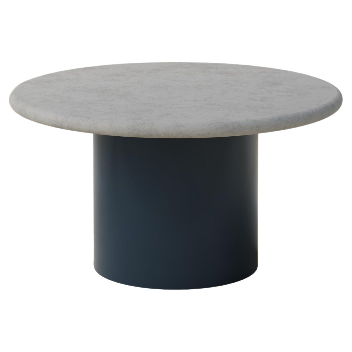 Raindrop Coffee Table, 600, Microcrete / Midnight Blue