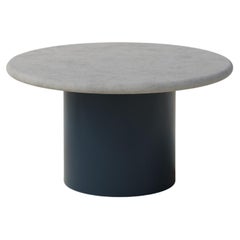 Raindrop Coffee Table, 600, Microcrete / Midnight Blue