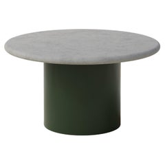 Raindrop Coffee Table, 600, Microcrete / Moss Green