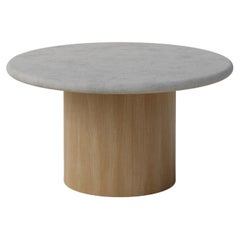 Table basse en forme de goutte d'eau, 600, Microcrete / Chêne