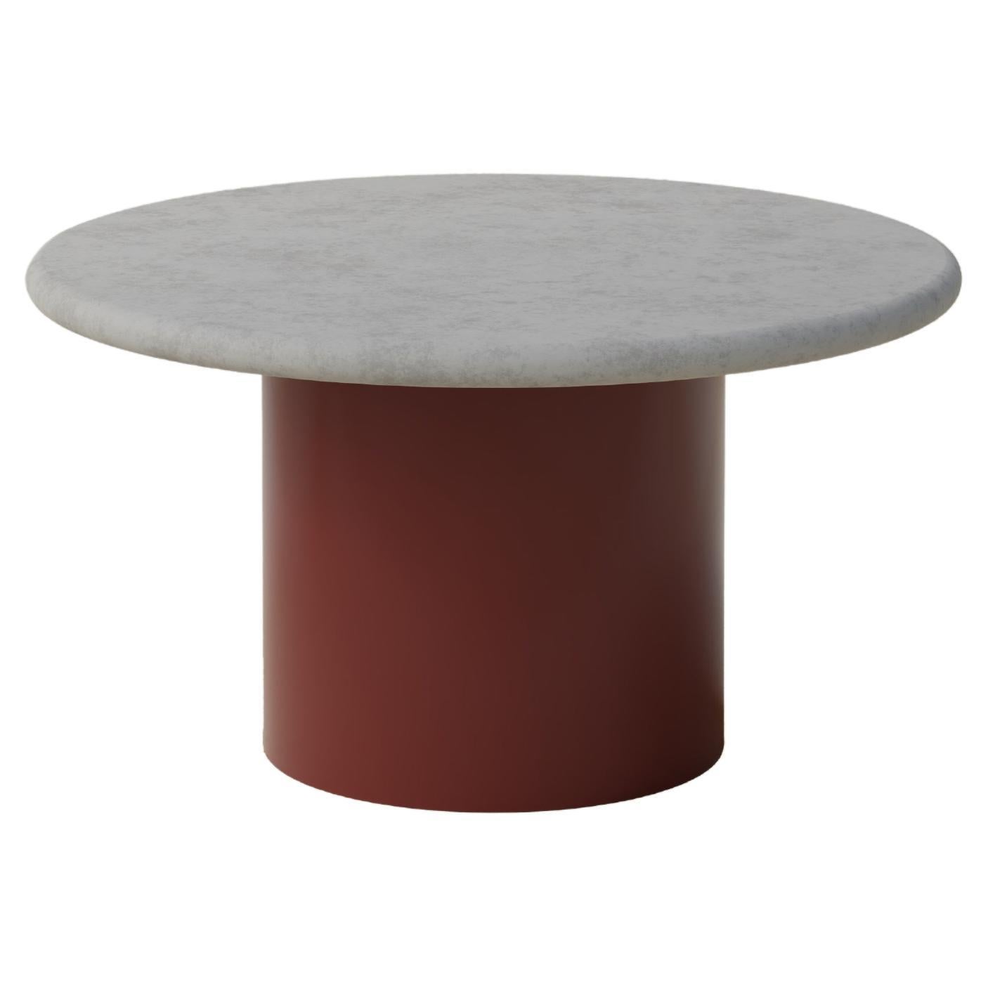 Raindrop Coffee Table, 600, Microcrete / Terracotta
