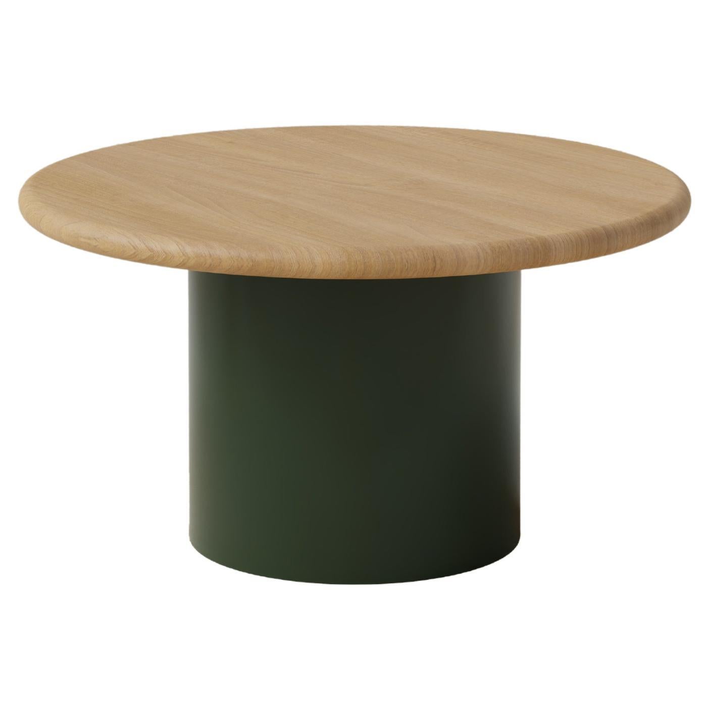 Raindrop Coffee Table, 600, Oak / Moss Green