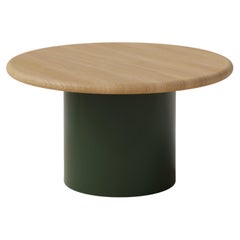 Table basse en forme de goutte d'eau, 600, chêne/vert mousse