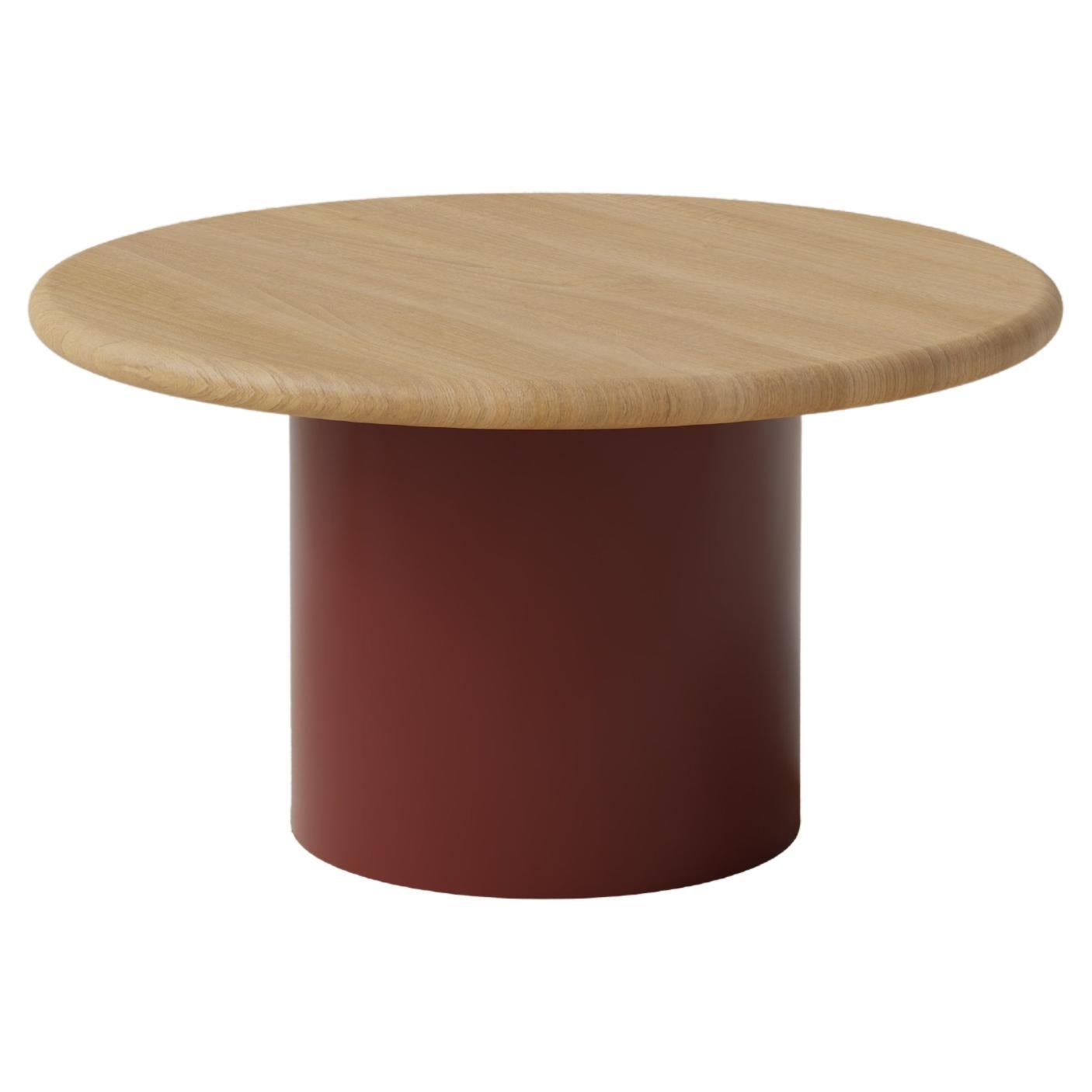 Raindrop Coffee Table, 600, Oak / Terracotta