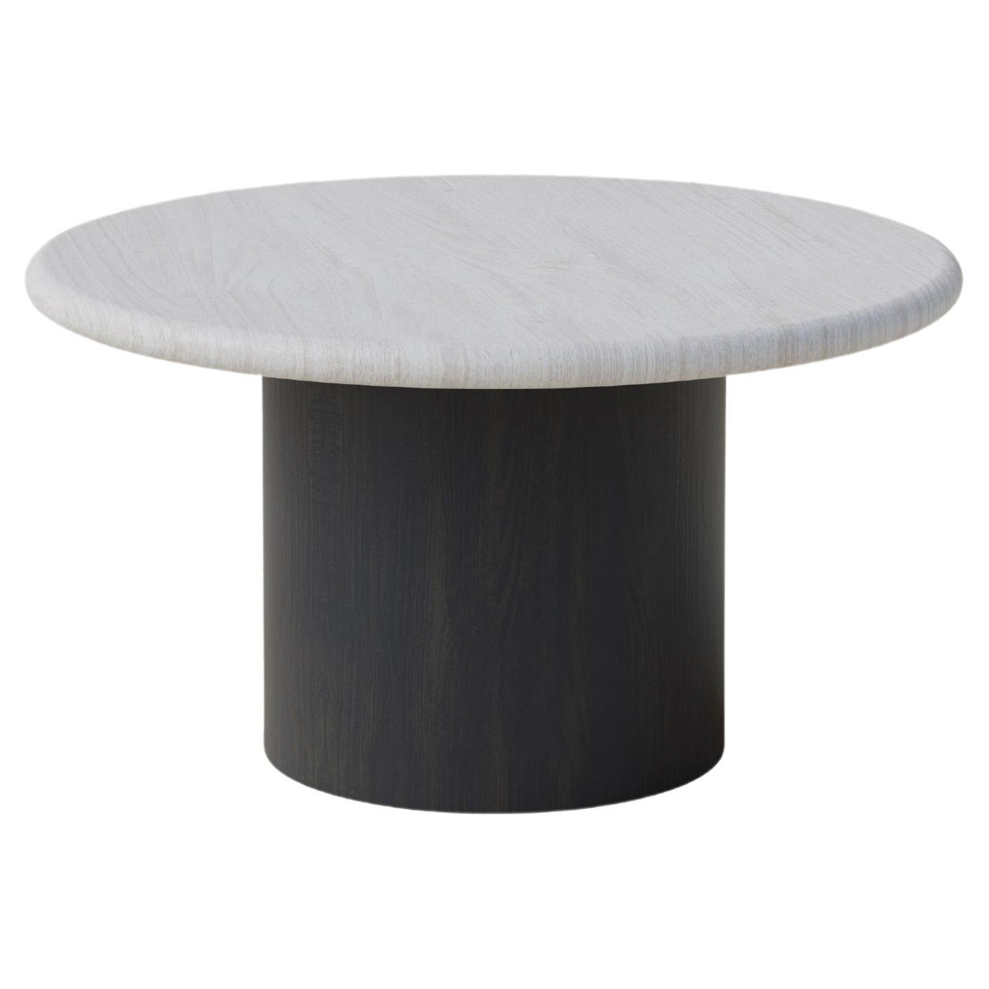 Raindrop Coffee Table, 600, White Oak / Black Oak