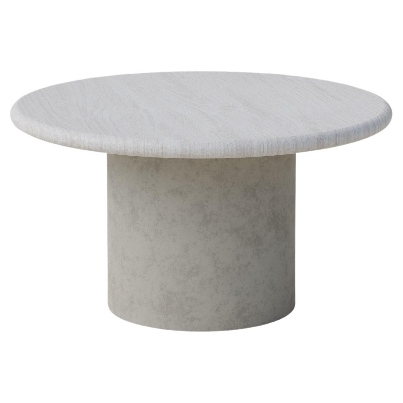 Table basse Raindrop 600, en chêne blanc et microcrete en vente