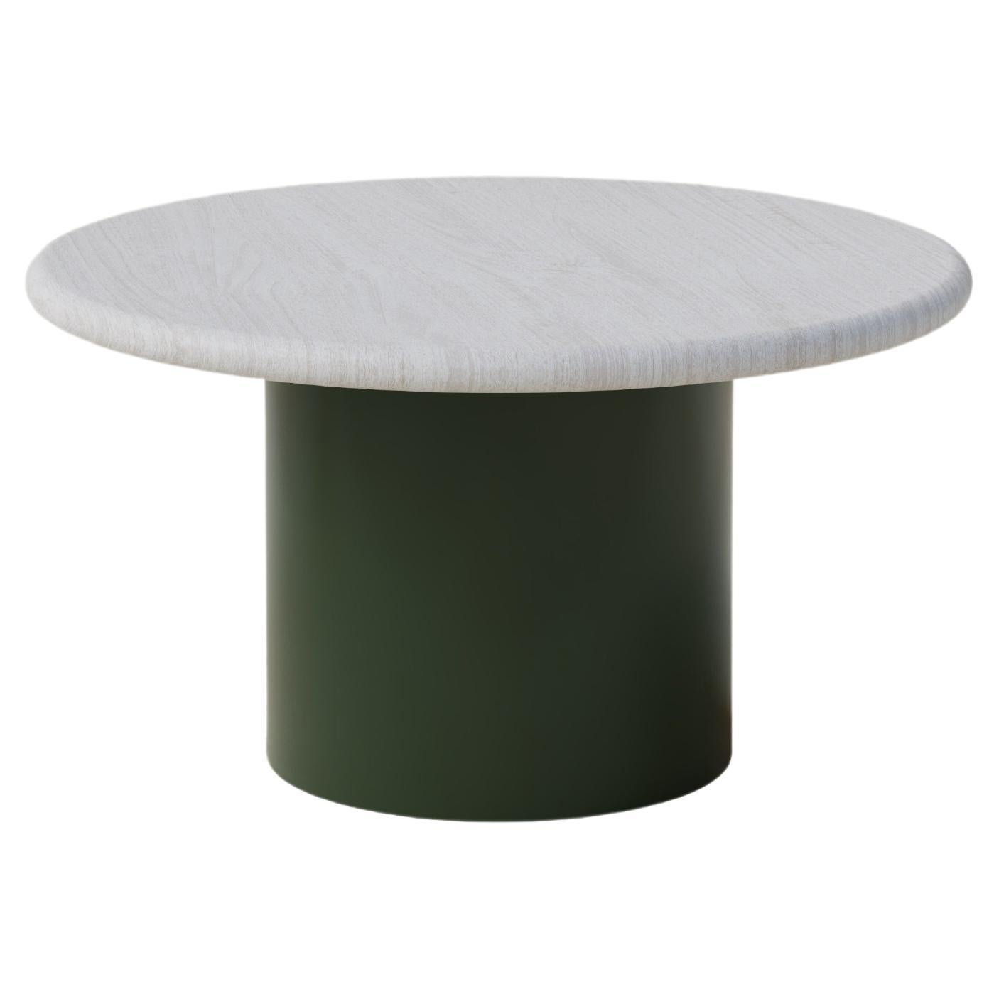 Raindrop Coffee Table, 600, White Oak / Moss Green For Sale