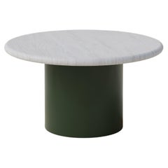 Table basse en forme de goutte d'eau, 600, chêne blanc / vert mousse