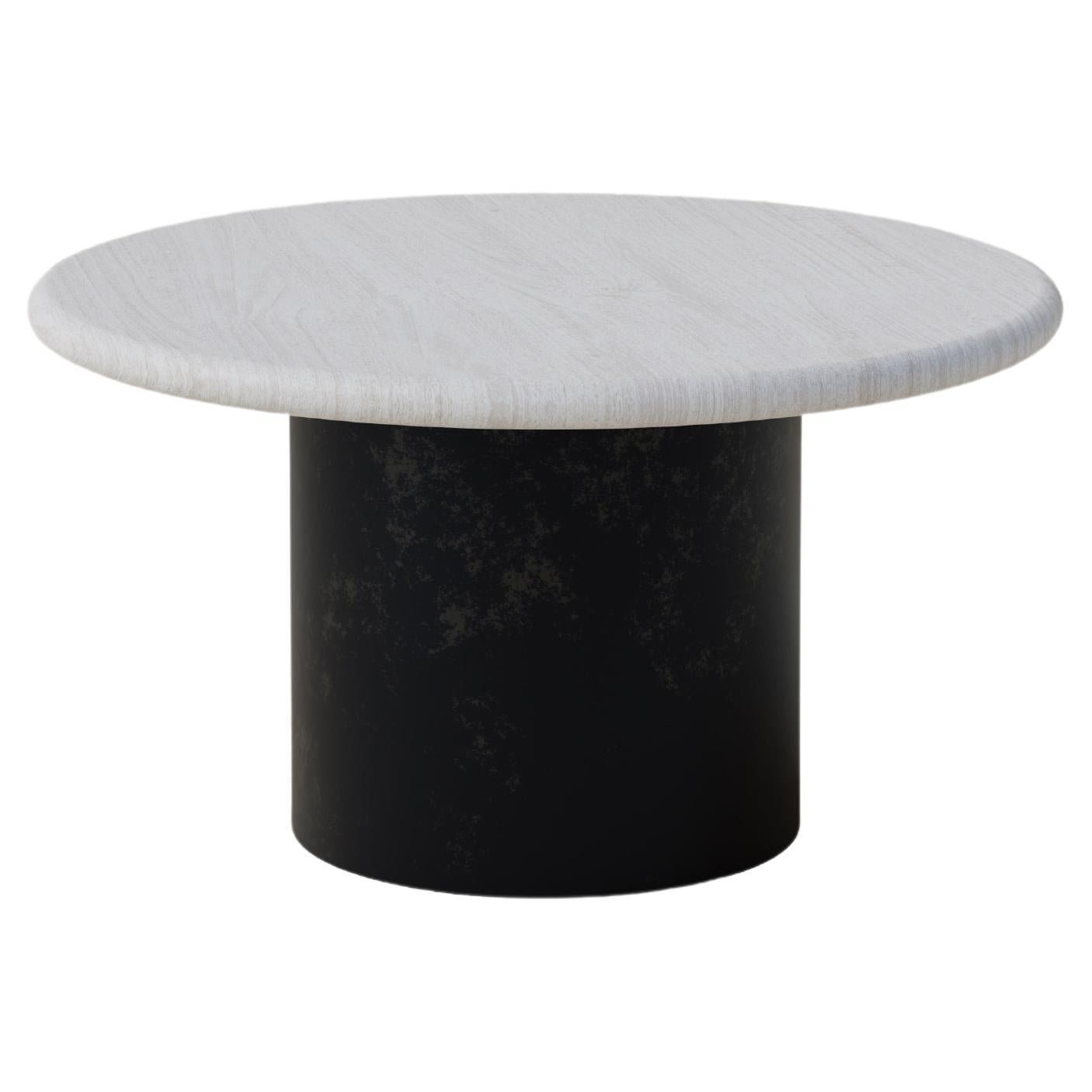 Table basse en forme de goutte d'eau, 600 cm, chêne blanc / patiné