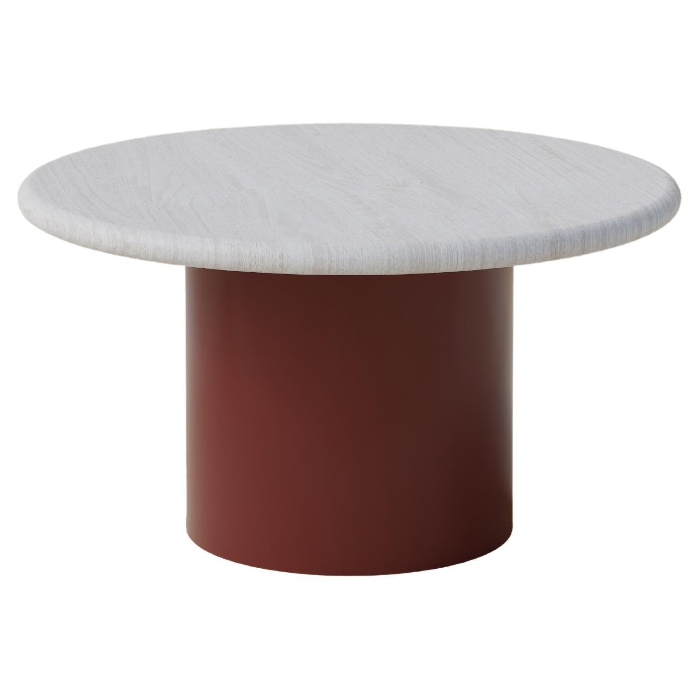 Raindrop Coffee Table, 600, White Oak / Terracotta For Sale